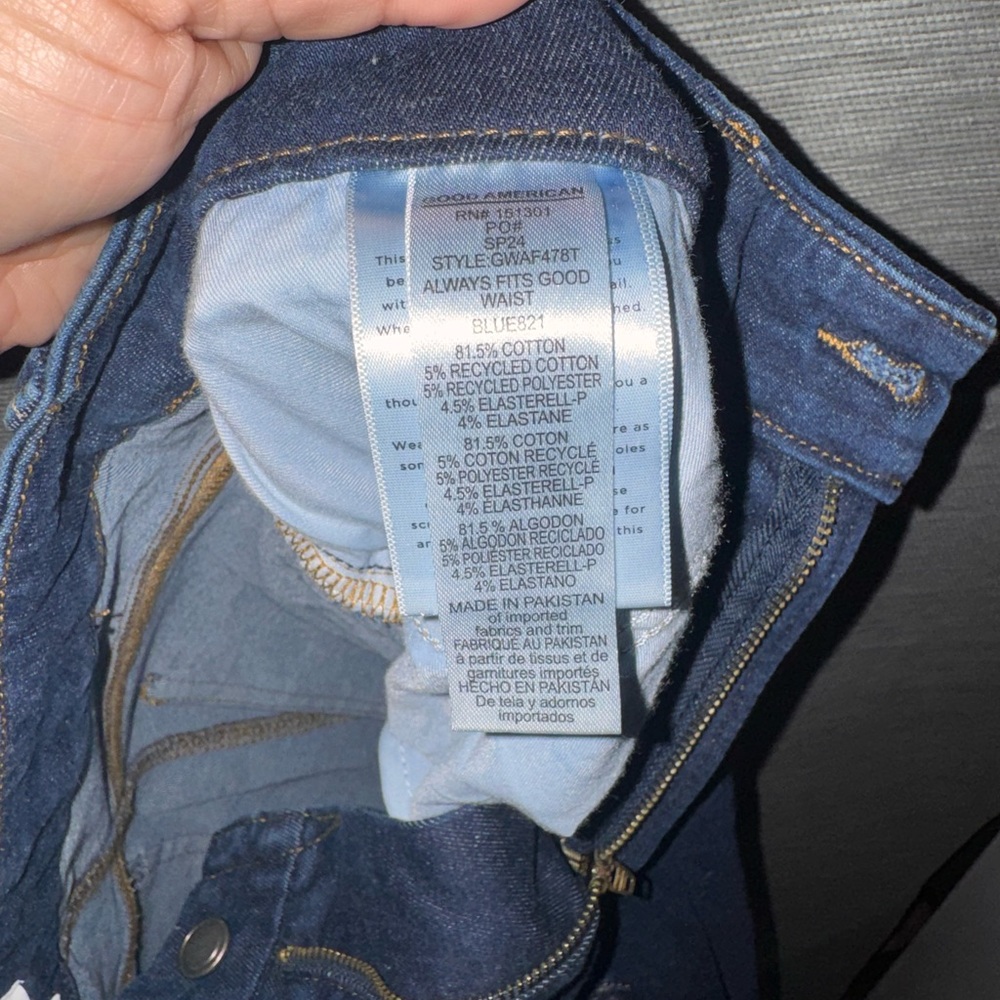 Good American Good Waist Dark Blue High Rise Jeans